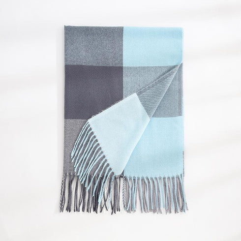 Plaid shawl elegant socialite style